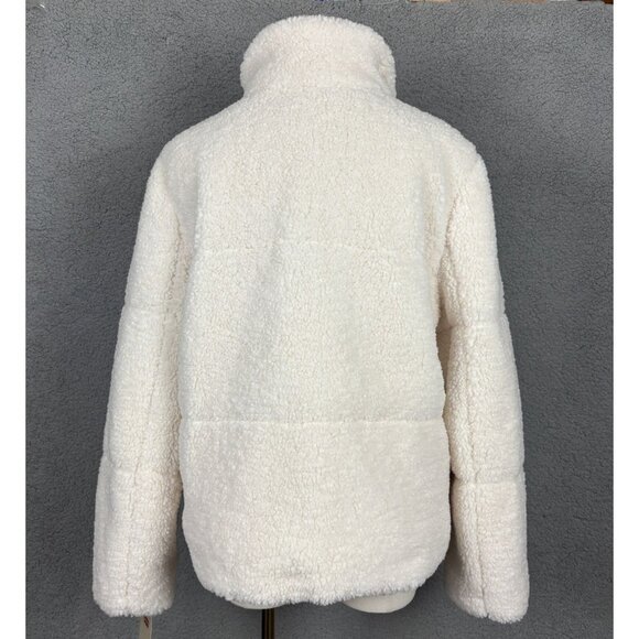 Levis Women's Stand Collar Sherpa Puffer Jacket Zip Up Pockets XL Cream NWT's. - Picture 5 of 8